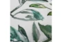 18X18 GREEN WHITE LEAVE BOTANICAL WATERCOLOR INDOOR OUTDOOR THROW PILLOW - Detail