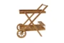 Outdoor Teak Rolling Bar Cart - Front