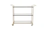 Brass Rolling Bar Cart With Wheels - Back