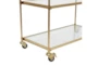 Brass Rolling Bar Cart With Wheels - Detail