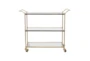 Brass Rolling Bar Cart With Wheels - Signature