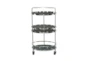 Silver Stainless Steel Round Bar Cart - Back