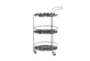 Silver Stainless Steel Round Bar Cart - Front