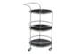 Silver Stainless Steel Round Bar Cart - Signature