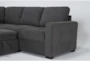 Roxwell 128" Charcoal 3 Piece Convertible Sleeper Sectional With Left Arm Facing Storage Chaise - Detail