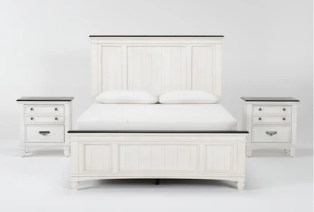 Sawie White Queen 3 Piece Bedroom Set With 2 Nightstands - Main