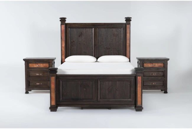 Copper Canyon Eastern King 3 Piece Bedroom Set With 2 Nightstands - 360