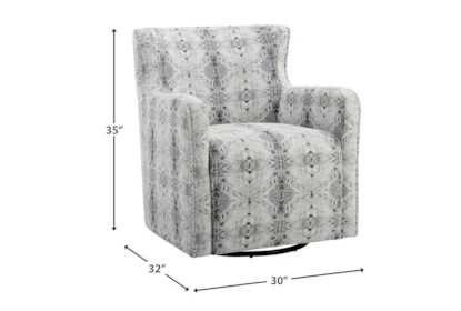 Swinley Diamond Print Swivel Accent Arm Chair - Detail