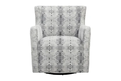 Swinley Diamond Print Swivel Accent Arm Chair - Front