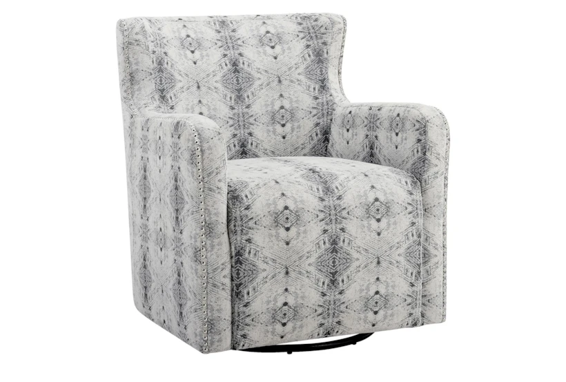 Swinley Diamond Print Swivel Accent Arm Chair - 360