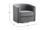 Darby Grey Velvet Swivel Barrel Arm Chair - Detail