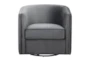 Darby Grey Velvet Swivel Barrel Arm Chair - Front