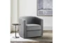 Darby Grey Velvet Swivel Barrel Arm Chair - Room