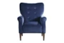 Magdala Navy Blue Accent Arm Chair - Front