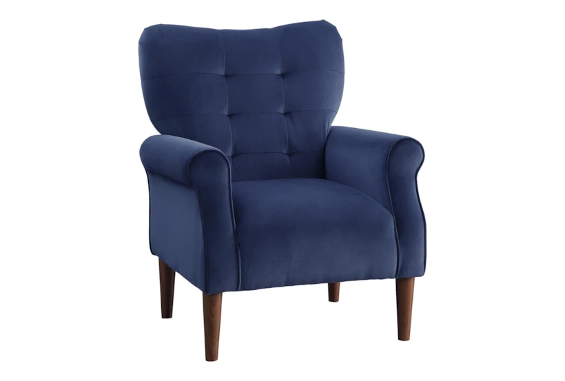 Magdala Navy Blue Accent Arm Chair - 360