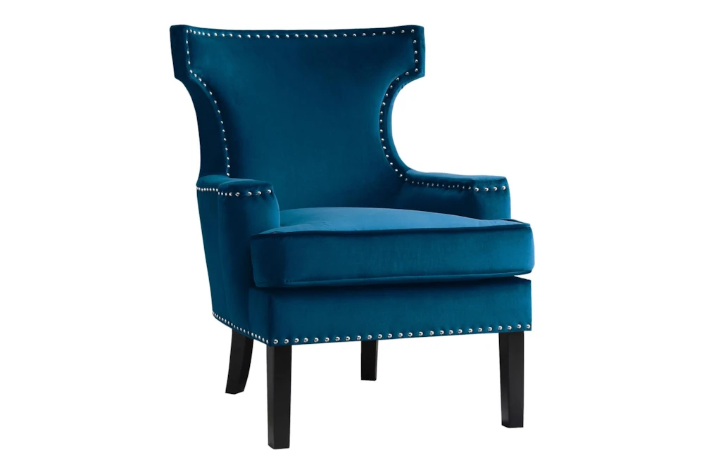 Pam Blue Wingback Arm Chair