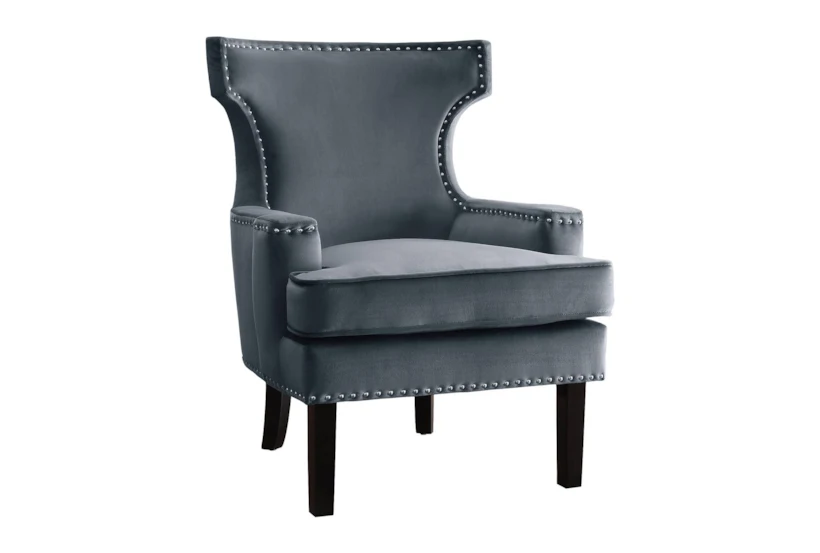 Pam Grey Wingback Arm Chair - 360