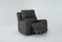 Macke Dark Grey Power Recliner with Power Headrest - Detail