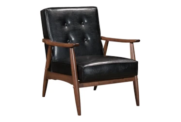 Walt Black Faux Leather Accent Chair