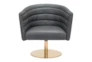 Campos Grey Faux Leather Swivel Chair - Detail