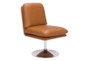 Tanner Brown Faux Leather Swivel Chair - Signature