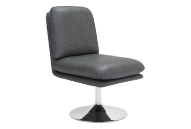 Tanner Grey Faux Leather Swivel Chair