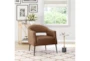 Vargas Brown Faux Leather Accent Arm Chair - Room