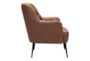 Vartan Brown Faux Leather Accent Arm Chair - Detail