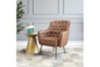 Vartan Brown Faux Leather Accent Chair - Room