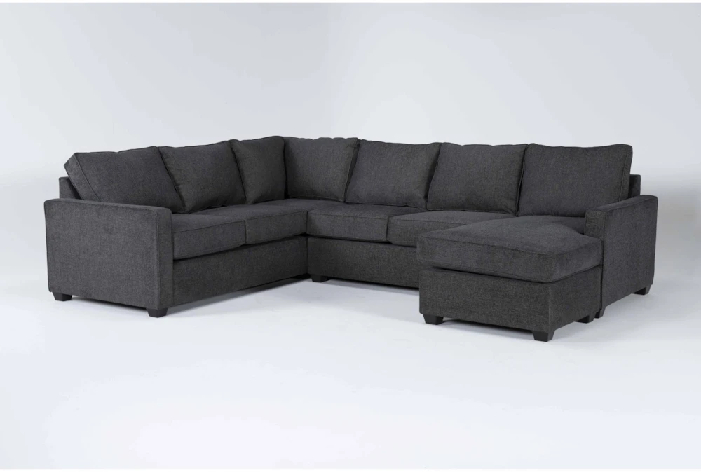 Mathers Slate 124" 2 Piece Sectional With Right Arm Facing Chaise 