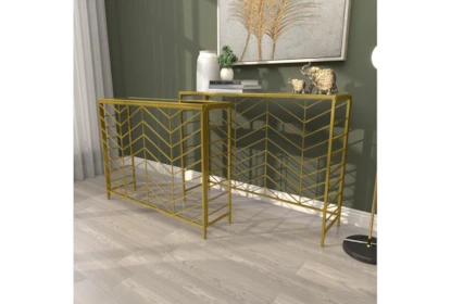 Gold Iron Console Table Set Of 2