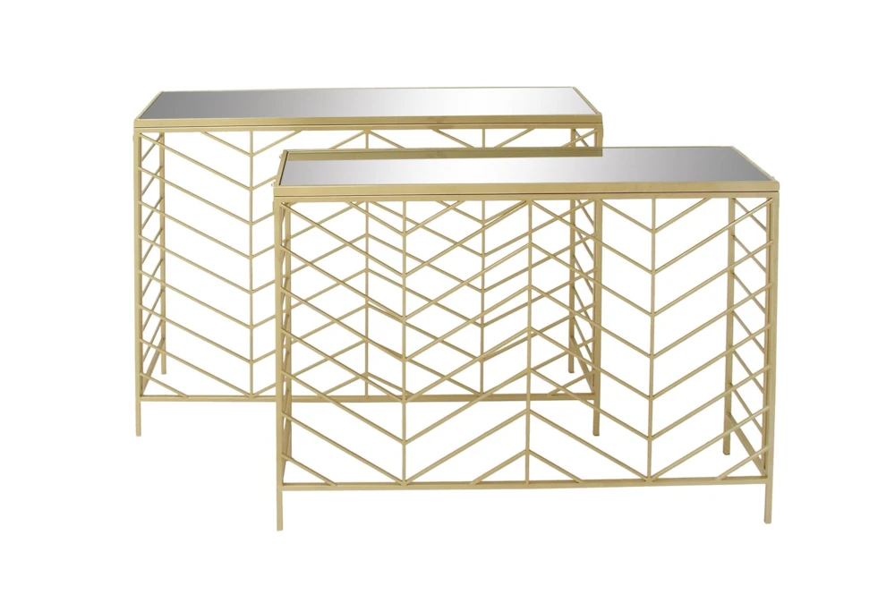 Gold Iron Console Table Set Of 2
