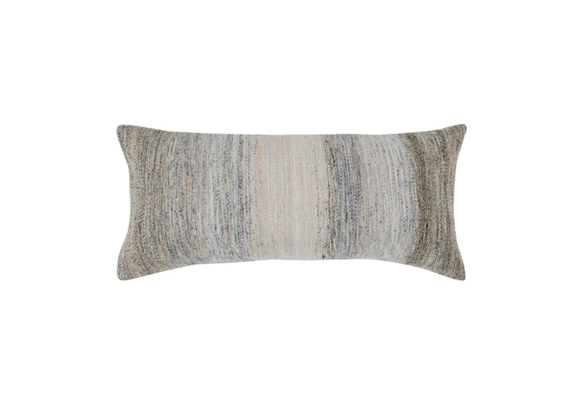 16X36 Grey Stripe Multi Woven Lumbar Throw Pillow - 360