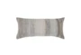 16X36 Grey Stripe Multi Woven Lumbar Throw Pillow - Signature