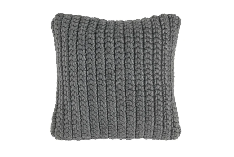 20X20 Sea Fog Blue Knit Throw Pillow - 360