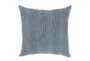 22X22 Sea Fog Blue Woven Banded Stripe Throw Pillow - Signature