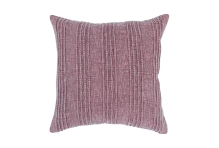 22X22 Henna Pink Red Woven Banded Stripe Throw Pillow - Main
