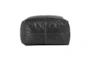 24X24 Black Onyx Leather Floor Cushion Pouf - Back