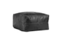 24X24 Black Onyx Leather Floor Cushion Pouf - Signature
