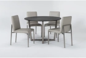 Toby 5 Piece Wood Top Round Dining Set