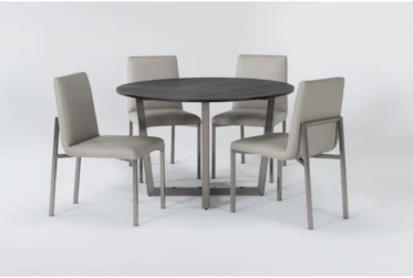 Toby 5 Piece Wood Top Round Dining Set