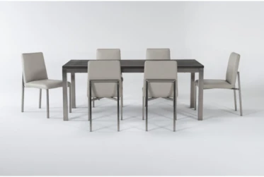 Toby Wood Top Rectangle Dining Set For 6