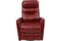 Gannon Leather Red Swivel Glider Recliner With Adjustable Headrest - Front