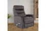 Gannon Faux Leather Charcoal Swivel Glider Recliner With Adjustable Headrest - Signature