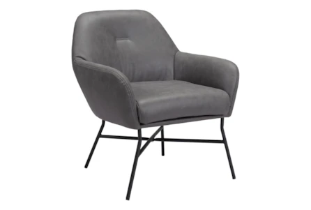 Halstead Grey Faux Leather Accent Chair