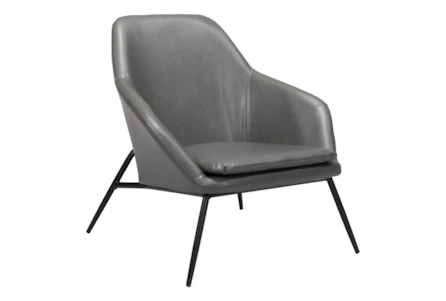 Jauncey Grey Faux Leather Accent Chair