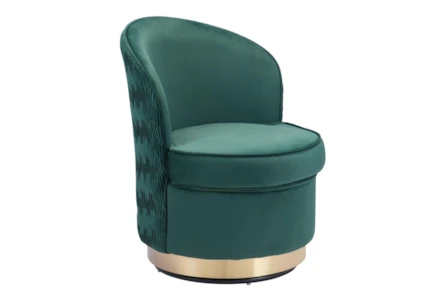 Emerald Green + Gold Base Accent Chair
