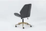 Murray Black Faux Leather With Gold Base Rolling Office Desk Chair - Side
