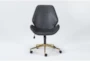 Murray Black Faux Leather With Gold Base Rolling Office Desk Chair - Signature