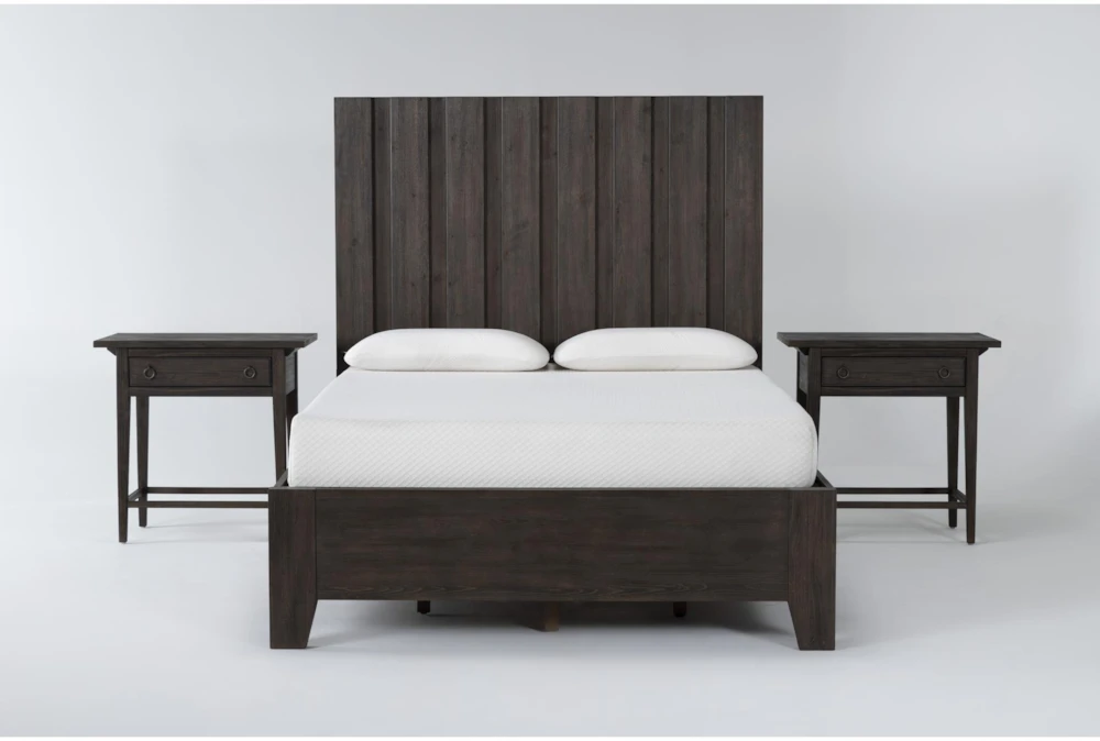 Gustav California King Wood Storage 3 Piece Bedroom Set With 2 Open Nightstands By Nate Berkus + Jeremiah Brent